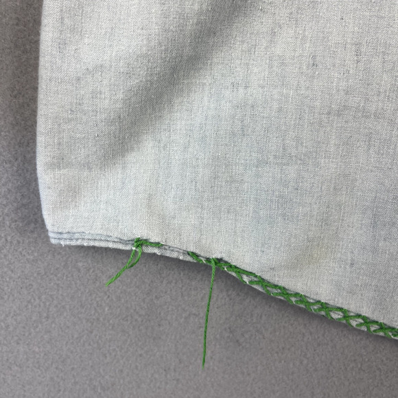 Vintage Kmart Shirt Mens Large Blue Button Up Embroidery Long Sleeve Upcycled - Picture 15 of 16